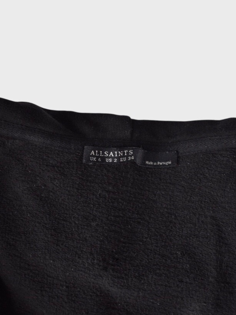 All Saints Asymmetrical Zip Longline Hoodie Jacket - Picture 5 of 5